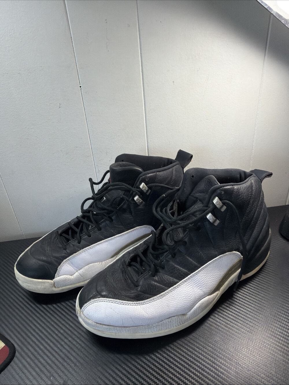 Size 13 - Nike Air Jordan 12 OG 1997 Playoffs Black And White B3